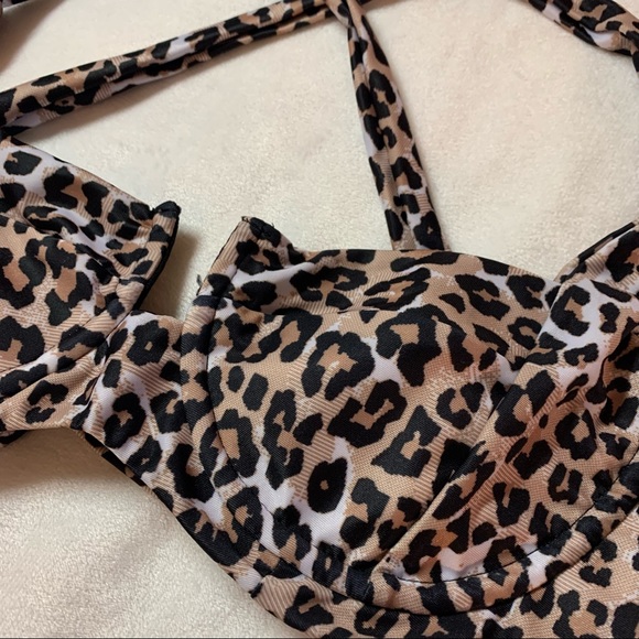 Shop Moonstone Leopard “Sarah” Bikini Swim Top - Picture 5 of 11